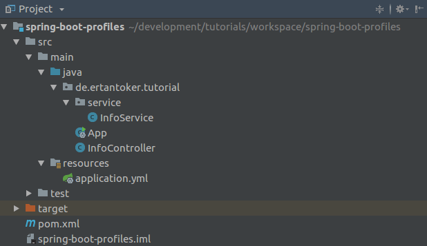 spring boot profiles project structure